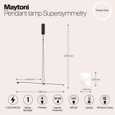 Подвесной светильник Maytoni Supersymmetry P096PL-L11BK