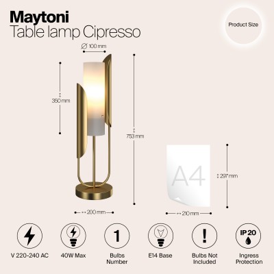 Настольный светильник Maytoni Сipresso Z014TL-01G