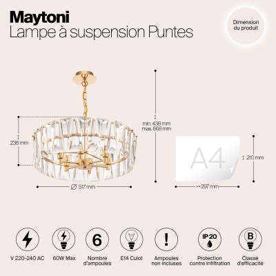 Подвесной светильник Maytoni Puntes MOD043PL-06G