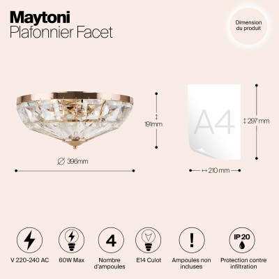 Потолочный светильник Maytoni Facet MOD094CL-04G