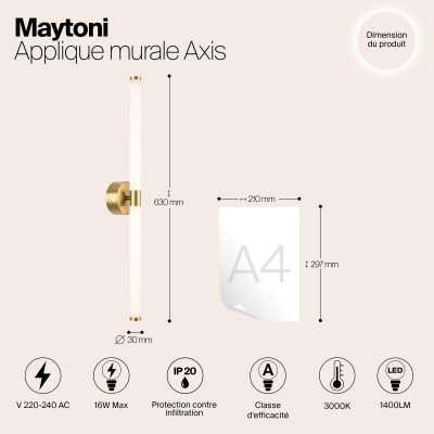 Настенный светильник (бра) Maytoni Axis MOD106WL-L16G3K