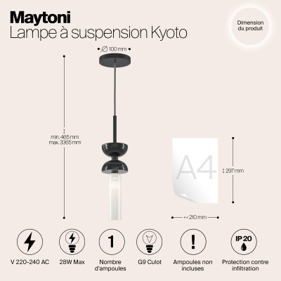 Подвесной светильник Maytoni Kyoto MOD178PL-01B