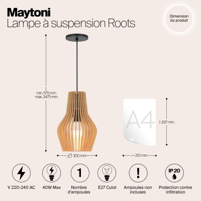 Подвесной светильник Maytoni Roots MOD191PL-01W1