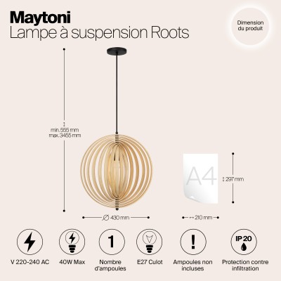 Подвесной светильник Maytoni Roots MOD197PL-01W