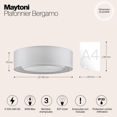 Потолочный светильник Maytoni Bergamo MOD617CL-04GR