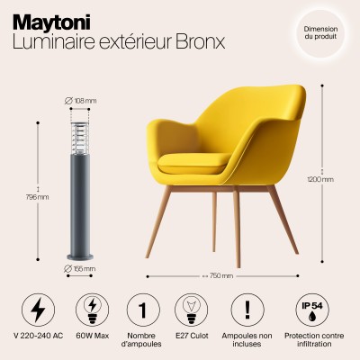 Ландшафтный светильник  Maytoni Outdoor Bronx O576FL-01GR1