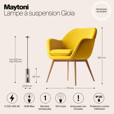 Подвесной светильник Maytoni Gioia P011PL-01CH