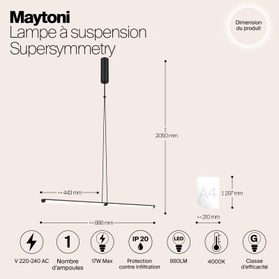 Подвесной светильник Maytoni Supersymmetry P096PL-L11BK