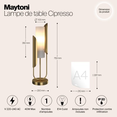 Настольный светильник Maytoni Сipresso Z014TL-01G