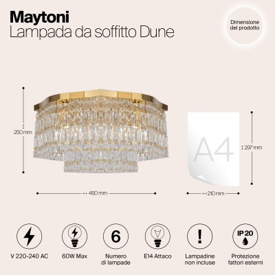 Потолочный светильник Maytoni Dune DIA005CL-06G