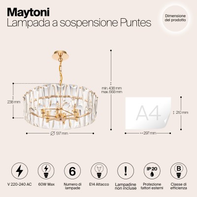 Подвесной светильник Maytoni Puntes MOD043PL-06G