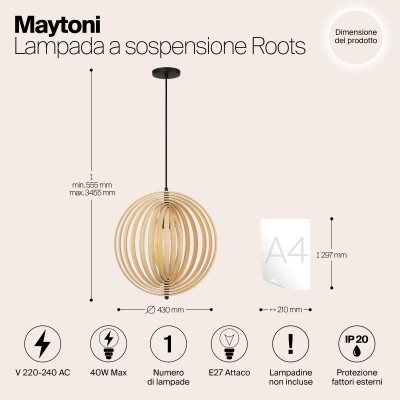 Подвесной светильник Maytoni Roots MOD197PL-01W