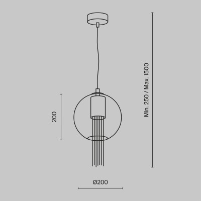 Подвесной светильник Maytoni Flusso P095PL-01BZ