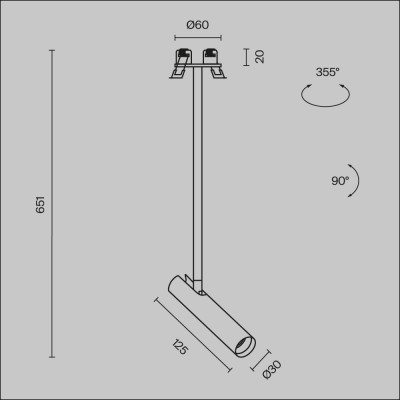 Подвесной светильник Technical P141RS-L125-6W4K-B