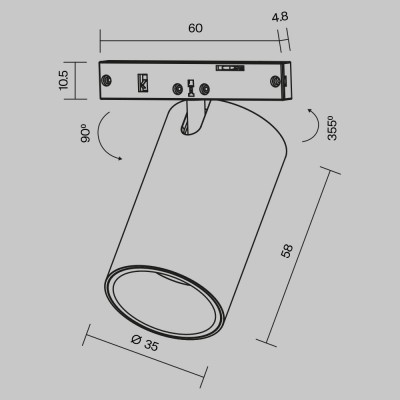 Трековый светильник Technical TR187-1-5W2.7K-M-BW