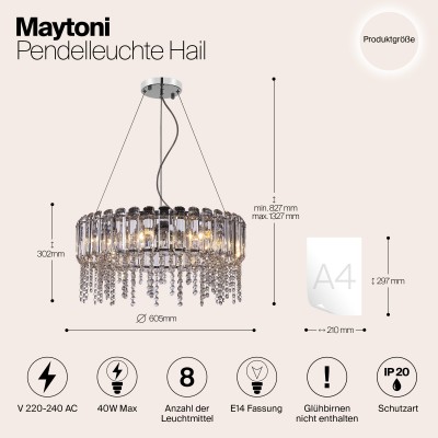 Подвесной светильник Maytoni Hail MOD097PL-08CH