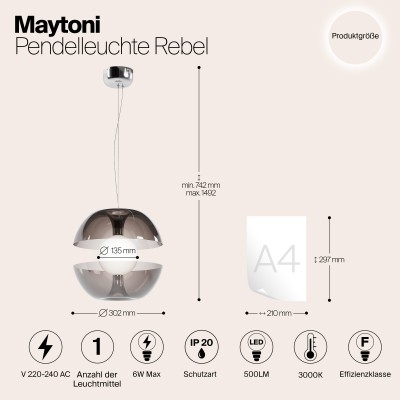 Подвесной светильник Maytoni Rebel MOD322PL-L6B3K