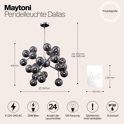 Подвесной светильник Maytoni Dallas MOD545PL-24G