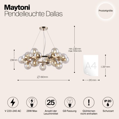 Подвесной светильник Maytoni Dallas MOD548PL-25G