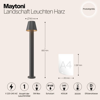 Ландшафтный светильник  Maytoni Outdoor Harz O421FL-L5GF