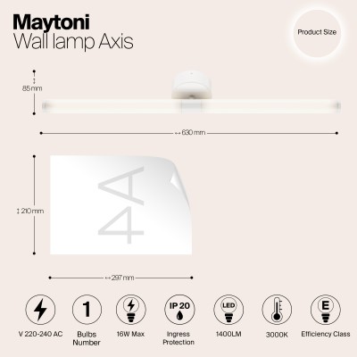 Настенный светильник (бра) Maytoni Axis MOD106WL-L16W3K