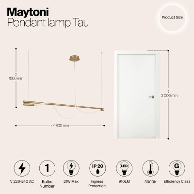 Подвесной светильник Maytoni Tau MOD166PL-L20G3K