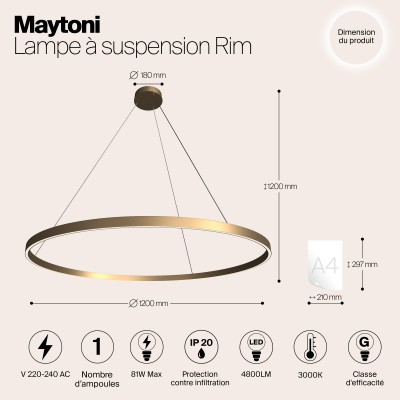 Подвесной светильник Maytoni Rim MOD058PL-L65BS3K