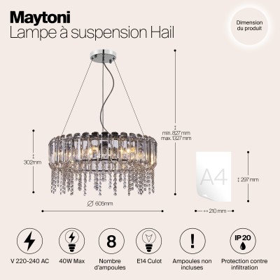 Подвесной светильник Maytoni Hail MOD097PL-08CH