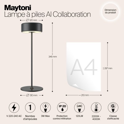 Аккумуляторный светильник Maytoni AI Collaboration MOD229TL-L3B3K2