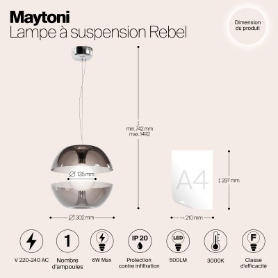 Подвесной светильник Maytoni Rebel MOD322PL-L6B3K