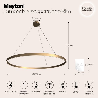 Подвесной светильник Maytoni Rim MOD058PL-L65BS3K