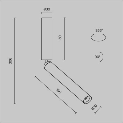 Потолочный светильник Technical C142CL-6W3K-B