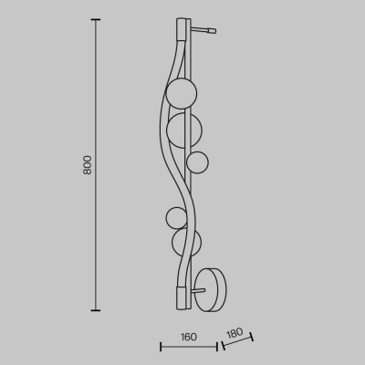 Настенный светильник (бра) Maytoni Oasis MOD289WL-L18BS3K