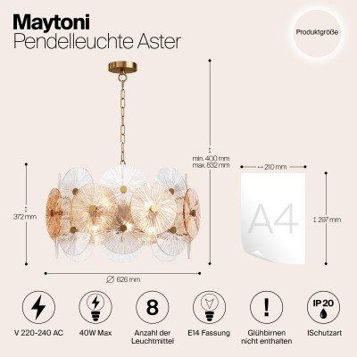 Подвесной светильник Maytoni Aster MOD007PL-08G