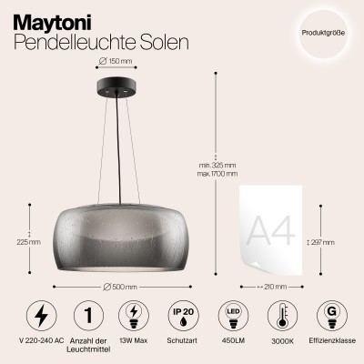 Подвесной светильник Maytoni Solen MOD073PL-L16B3K