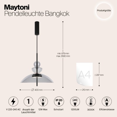 Подвесной светильник Maytoni Bangkok MOD185PL-L11B3K3