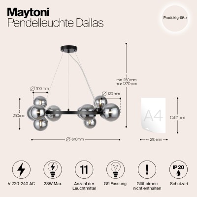 Подвесной светильник Maytoni Dallas MOD545PL-11B