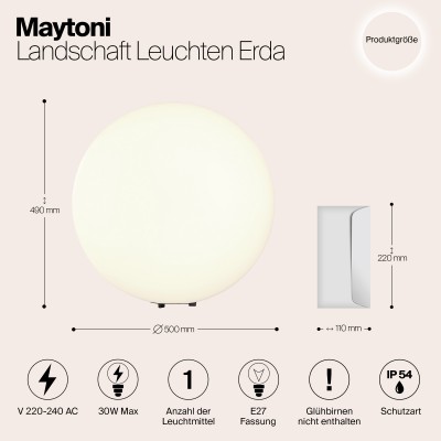 Ландшафтный светильник  Maytoni Outdoor Erda O594FL-01W1