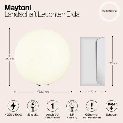 Ландшафтный светильник  Maytoni Outdoor Erda O594FL-01W