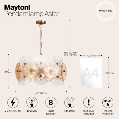 Подвесной светильник Maytoni Aster MOD007PL-08G