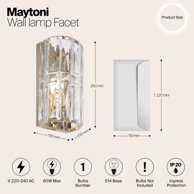 Настенный светильник (бра) Maytoni Facet MOD094WL-01G