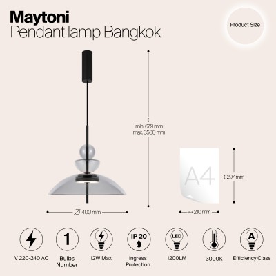 Подвесной светильник Maytoni Bangkok MOD185PL-L11B3K3