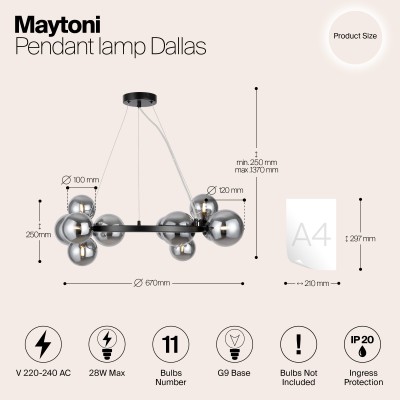 Подвесной светильник Maytoni Dallas MOD545PL-11B