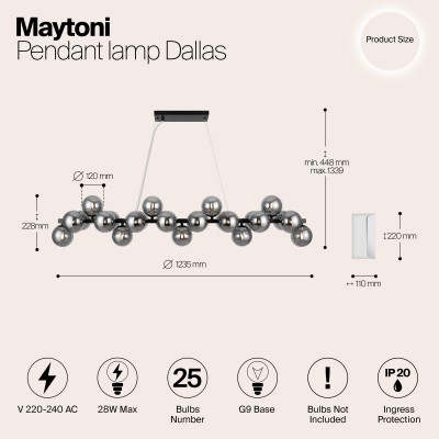 Подвесной светильник Maytoni Dallas MOD547PL-25B