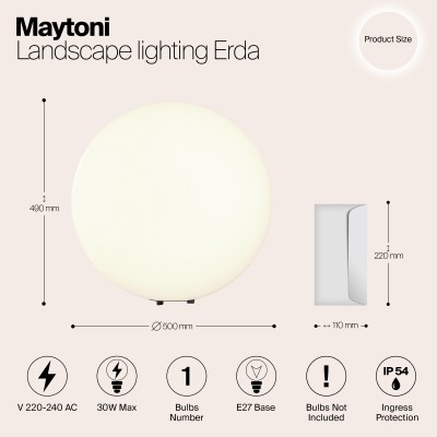 Ландшафтный светильник  Maytoni Outdoor Erda O594FL-01W1