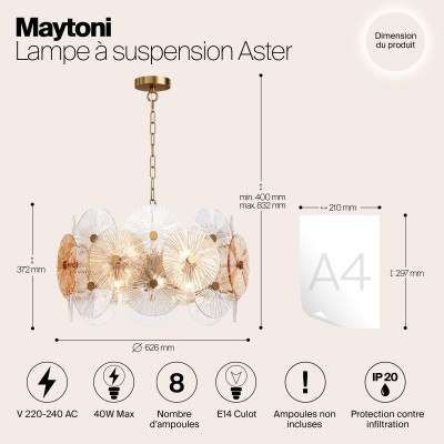 Подвесной светильник Maytoni Aster MOD007PL-08G