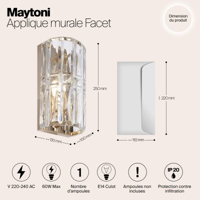 Настенный светильник (бра) Maytoni Facet MOD094WL-01G