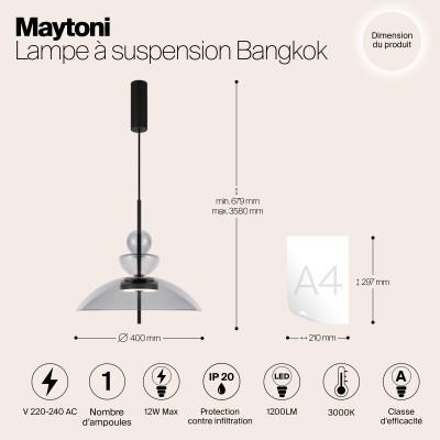 Подвесной светильник Maytoni Bangkok MOD185PL-L11B3K3