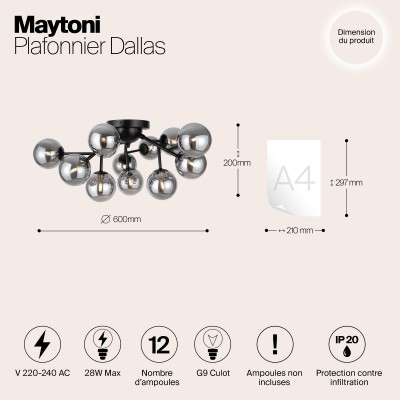 Потолочный светильник Maytoni Dallas MOD545CL-12B