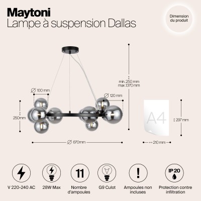 Подвесной светильник Maytoni Dallas MOD545PL-11B